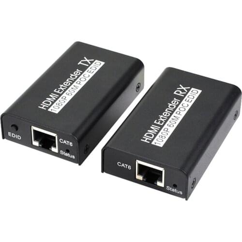 60M Poc EDID HDMI Extender 1080p 3D HDMI Signal amplifier expander Transmitter Receiver over Cat 5e 6 RJ45 Ethernet Converter