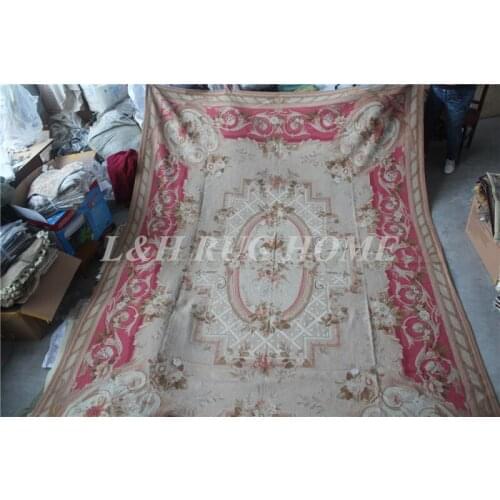 Free shipping 8.5'x11.5' needlepoint rugs wool rugs rice stitched handmade rugs carpet 10K field+20k flowers finer carpet