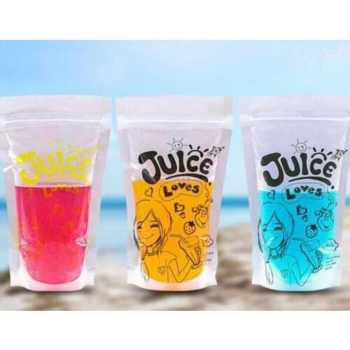 FREE SHIPPING 12*20cm Clear Poly Stand Up 400ml Beverage Drinking Package Bag Doypack Plastic Bags For Coffee Storage