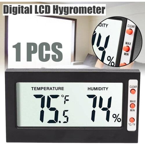 Digital Thermometer Hygrometer Indoor Car Portable Digital LCD Display Temperature Humidity Gauge Meter For Measuring