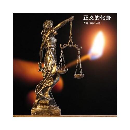 Decoration Art Wanlang Greek Goddess of Justice Retro Office Table European Living Room Wine Cabinet Roomroom Art Statue