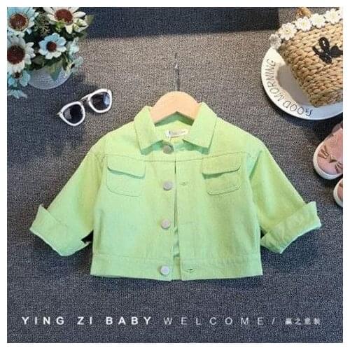 2021 new Spring Autumn Girls Boys Denim Jacket Baby Kids Fashion Casual Clothes Jackets Children Trench Coats