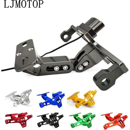 Motorcycle License Plate Frame Holder Adjustable Angle + LED Light CNC For Ducati 797 MONSTER MONSTER M400 M600 M620 M750 M900