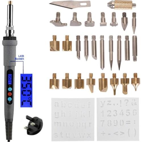 LCD Digital Display Electric Soldering Iron With 28PCS Welding head 110/220V Welding Desoldering Soldering Iron Kit