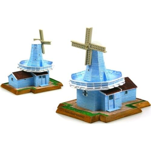 Hot Sale Dutch Windmill Creative Resin Crafts World Famous Landmark Model Tourism Souvenir Gifts Collection Home Decor