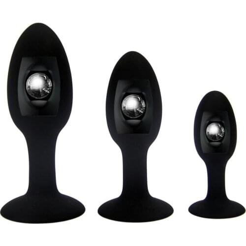 Adult Toy Silicone Built-in Roller Ball 3size Anal Beads Butt Plug Dilation Smooth G Point Stimulation Sex Toys for Men/Women