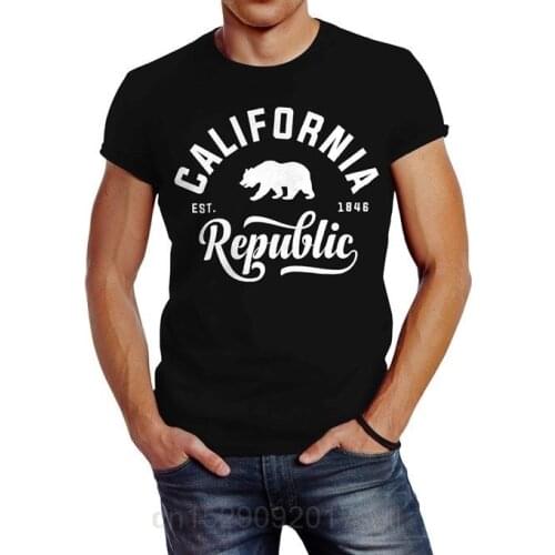 Summer Casual Man T Shirt Good QualityStylishes T-Shirt California Republic Slim Fit T-shirt