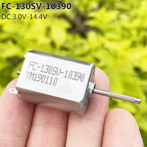 DC 3V-12V Mini Flat 130 Electric Motor Low Power Consumption Mute 14.4V 10000RPM Long Axis FC-130SV for Household Sweeping Robot