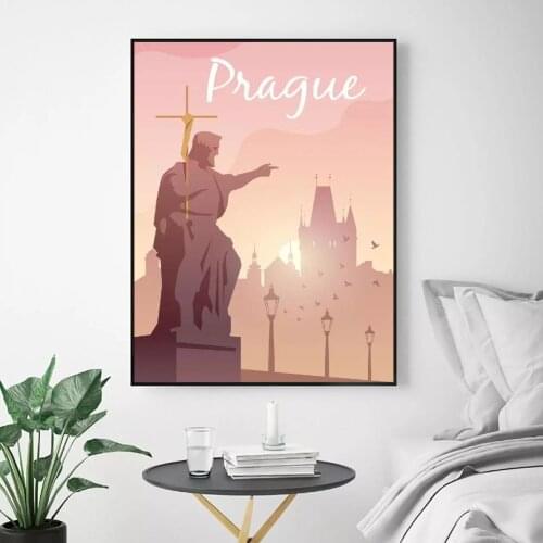 Canvas Wall Art HD Prints Prague Czech Republic Travel Poster Cute Home Decoration Painting For Bedroom Modular Picture No Frame