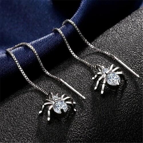 NEW new hot fashion punk color gold silver sexy long paragraph 9CM crystal pendant animal spider earrings female