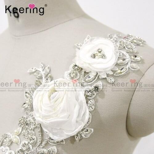 New Arrival Elegance 3D Embroidery Bead Applique Flowers for DIY Accessories WDP-291