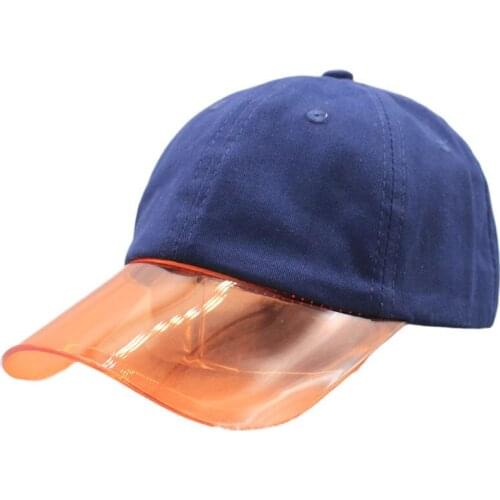 New Colorful Transparent Baseball Cap Women Plastic Visor Hat High Quality Sunshade Cap For Women Adjustable Outdoor Sports Cap