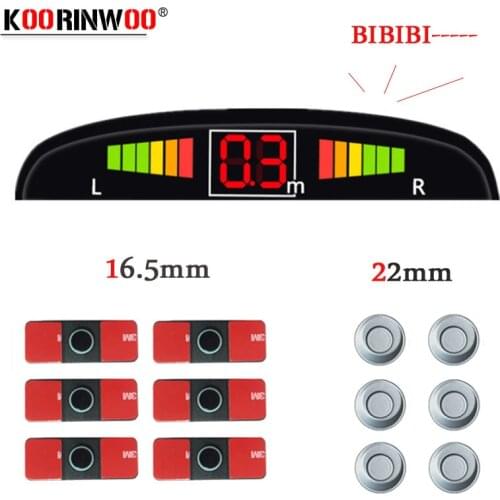 Koorinwoo Parkmaster Car Parking Sensors 8 Radars Sound Alarm Probes Car-detector Car LCD Screen Colorful Parktronic Black White