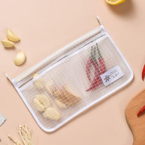 Simple And Modern Fashion Transparent Bag Case Pouch Storage Organizer Refrigerator Storage Mesh Bag Home Storage Dropshipping