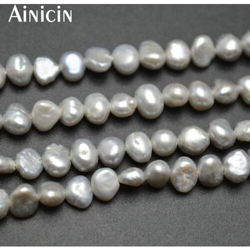 Gray Color 4~5mm Natural Freshwater Pearls Free Form Shape DIY Jewelry Making Beads 10pc/lot