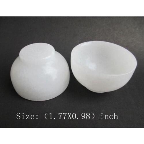 Old white jade hand in ancient China A pair of bowl