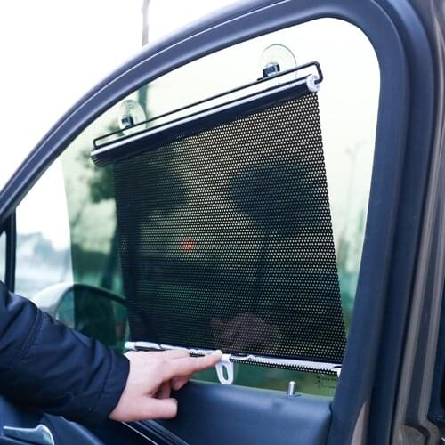 Universal Car Sun Shade Window SunShade Drape Visor Valance Curtain Windshield Sunshade Roller Windshield Protector Film A3