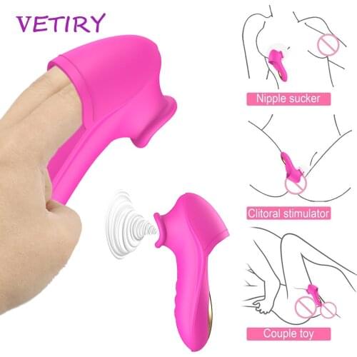 VETIRY Clit Sucker Vibrator Finger Vibrator 10 Vibration Sex Oral Licking Clitoris Stimulator Nipple Sucking Sex Toys For Women