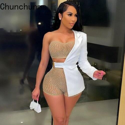 Women Asymmetric Coat Solid Suit Jacket One Shoulder Long Sleeve Blazer Sexy Club OL Office Outwear Elegant Outfit Summer Cloth