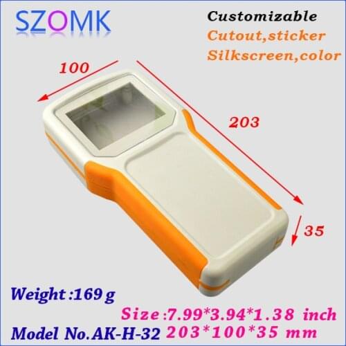 1 piece, top sales handheld enclosure 203*100*35mm electronics 2014 new junction box, abs control plastic enclosure
