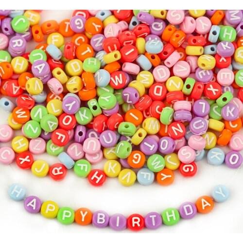 100pcs/Lot 4*7mm Letter Round Shape Acrylic Spaced Beads Candy Alphabet Beads For Jewelry Making DIY Charms Bracelet Necklace