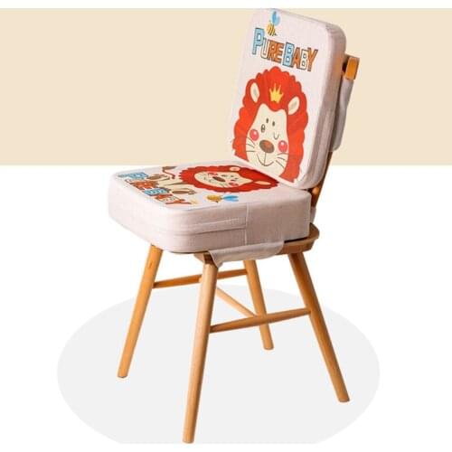 2 Pcs/Set Toddler High Chair Booster Cartoon Animal Printing Dining Seat Increasing Cushion Seating Pad