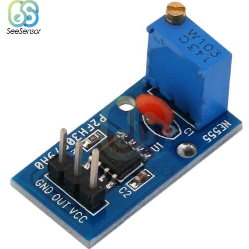 2Pcs DC 5V 12V NE555 Adjustable Resistance Frequency Pulse Generator Module For Arduino Smart Car Single Channel Output Module