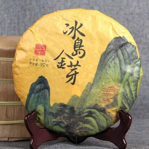 2017 Old Tree Pure Material Fermented Ripe Puer Chinese Tea Iceland Golden Bud Shu Puer Chinese Tea 357g