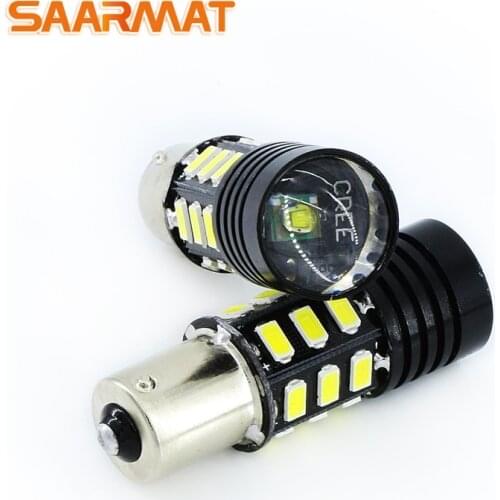 2x 1156 P21W BA15S No Error with Cree Chip LED DRL Driving Daytime Running Fog Lamp Light For Volkswagen VW Passat B7 2012-2014