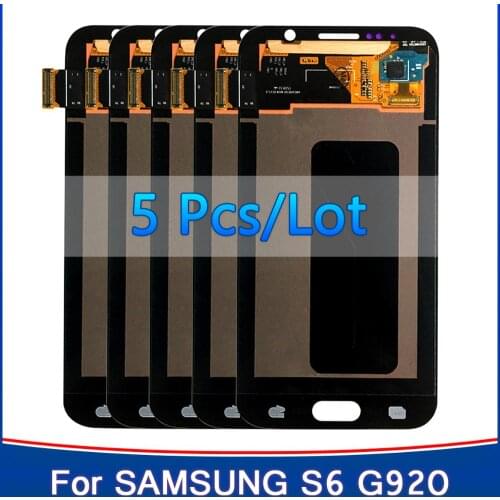 5 pieces NEW ORIGINAL 5.1'' Replacement LCD S6 for SAMSUNG GALAXY S6 G920 SM-G920F G920F G920FD Touch Screen Digitizer Assembly
