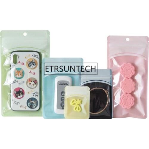 500pcs Plastic Zipper Bag Cell Phone Accessories Mobile Phone Case Cover Cable Reclosable Packaging Package Bag