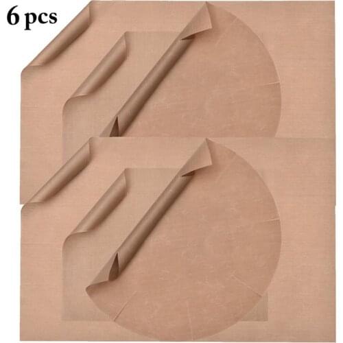 6pcs Heat Press Pad Reusable Baking Mat Non Stick Craft Sheet Heat Resistant Easy To Clean BBQ Grill & Baking Mats