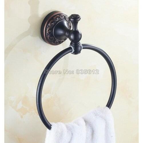 Bathroom Accessory Wall Mounted Black Oil Rubbed Bronze Towel Rings Holder Wba465