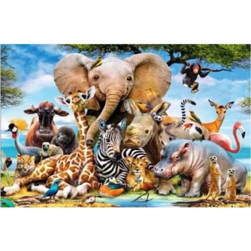 5D DIY Full Round/Square Diamond Painting African Animals 3D Embroidery Cross Stitch Rhinestone Mosaic Home Decor Art Y172