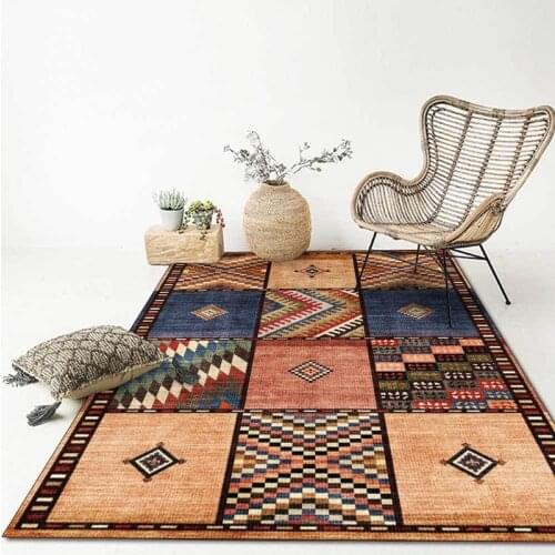 Bohemian Stitching Geometric Area Rugs Moroccan Ethnic Style Living Room Sofa Table Non-Slip Floor Mat Bedroom Bedside Carpet