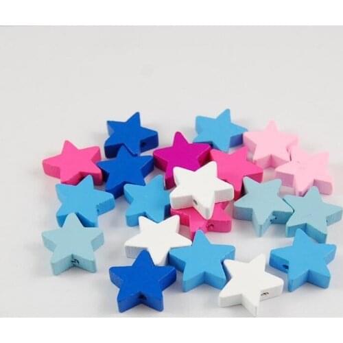50pcs 20mm Natural Wood Beads Star Shape Unfinished Wooden Loose Beads Spacer Beads with Hole for Crafts DIY Jewelry Making
