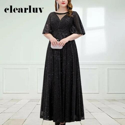 Black Sequin Evening Dress DR1091 Lace Up Special Occasion Dresses Sparkling A-Line Women Party Gowns Floor-Length Formal Gowns