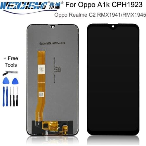 Black 6.1 inch For Oppo A1k CPH1923 / For Oppo Realme C2 RMX1941 RMX1945 LCD Display Touch Screen Digitizer Assembly