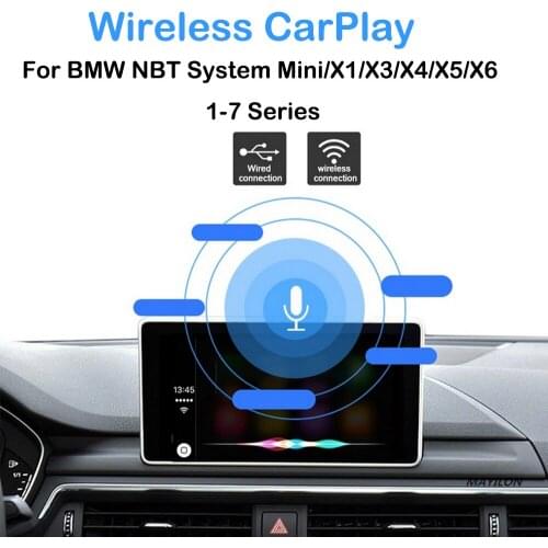 For BMW NBT System Mini/X1/X3/X4/X5/X6 1-7 Series Wireless Apple Carplay/ Android Auto/ Mirrorlink/Airplay Carplay