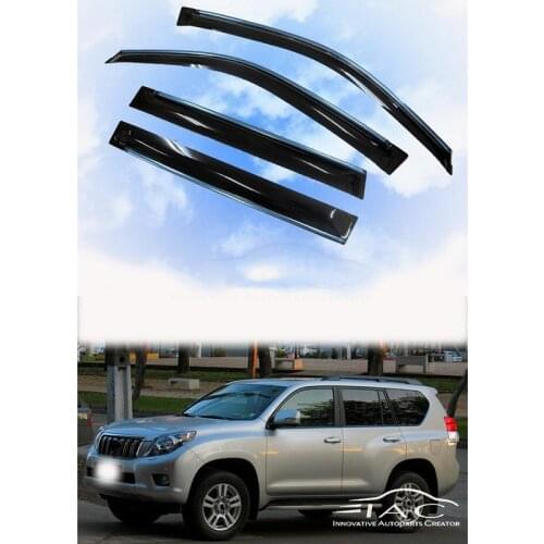 For Toyota Land Cruiser Prado J150 FJ150 2008- Chrome High quality Window Acrylic Visor Deflector Trim 4pcs