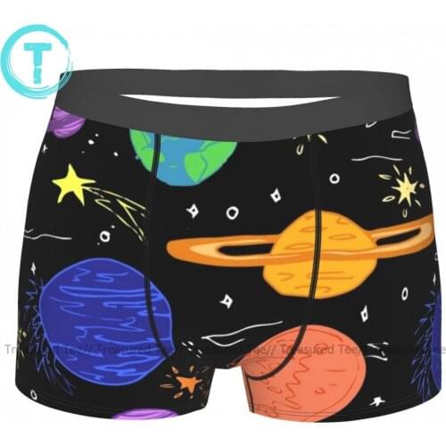 Galaxy Underwear Hot Polyester Stretch Trunk Teen Sublimation Design Boxer Brief