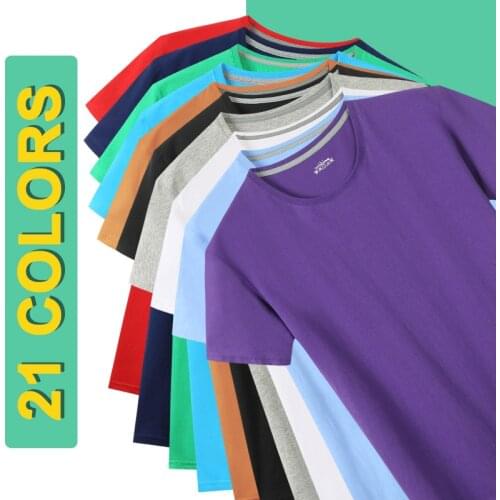 Free-Ship T-Shirts Women 100% Cotton Short Basic Solid Female Summer Tshirts Girl Men Plain Male O-Neck Lady Tee shirt Lovers