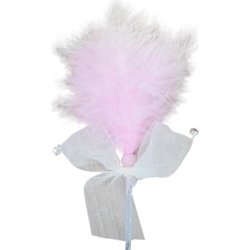 Cat Toy Faux Feather Handmade Cat Teasing Wand Toy For Kitten Interactive Toy With Bell Funny Gatos Pet Supplies