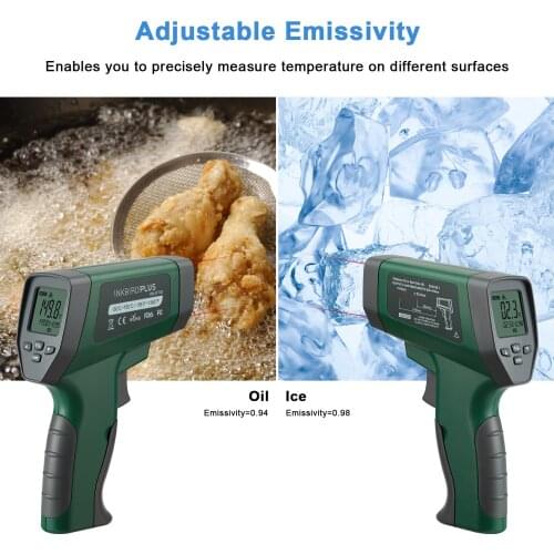 INKBIRD PLUS Infrared Thermometer Gun with Dual Laser Positioning and High&Low Temp Alarm for Home Cooking,Grill,Industrial Uses