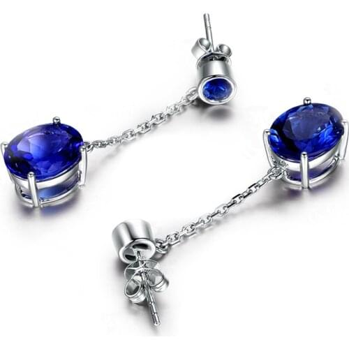 14K gold inlaid torus 5A Tanzanite Earrings color gemstones custom womens party Anniversary Fashion birthday gift