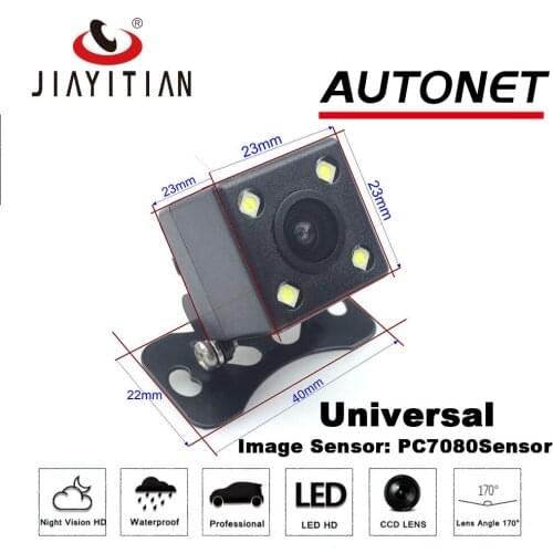 JIAYITIAN Universal Rear View Camera Wide Angle Back Reverse Camera CCD 4 LED Light Night Vision Parking Assistance Camera
