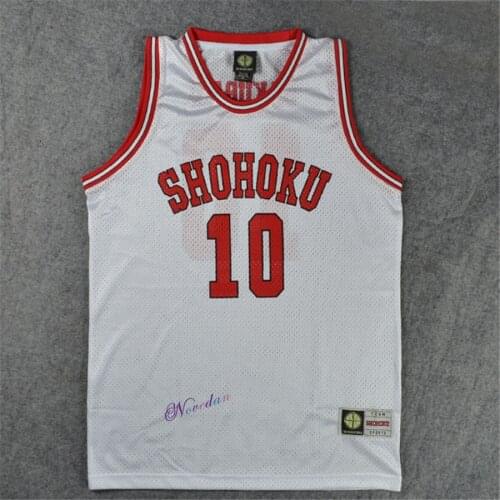 SLAM Cosplay Costume Shohoku Sakuragi Hanamichi School Basketball Jersey Tops T-Shirt Sportswear Uniform Slamdunk White