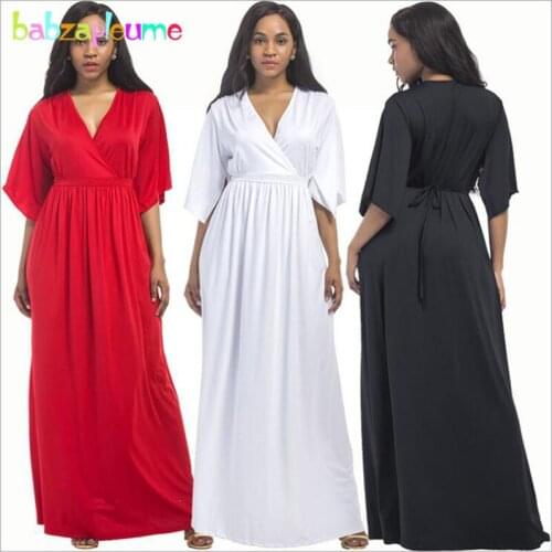 Summer Pregnancy Clothing For Maternity Wear Fashion Women Long Dress V Collar Plus Size Pregnant Clothes Evening Dresses BC1652