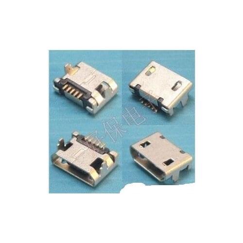 Free shipping 20 Pcs Micro 5 pin USB Female Jack Socket, 2 DIP fixed foot, Connector