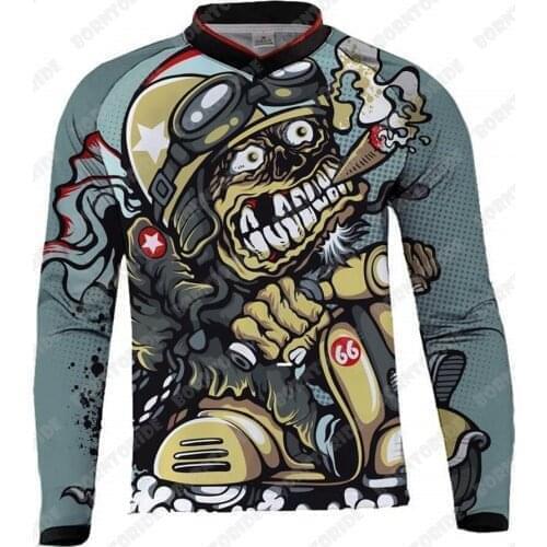 MX Enduro Downhill Jerseys Mountain Bike Racing Clothing DH MTB Shirt Black Long Jersey BMX Motocross T Shirt Men